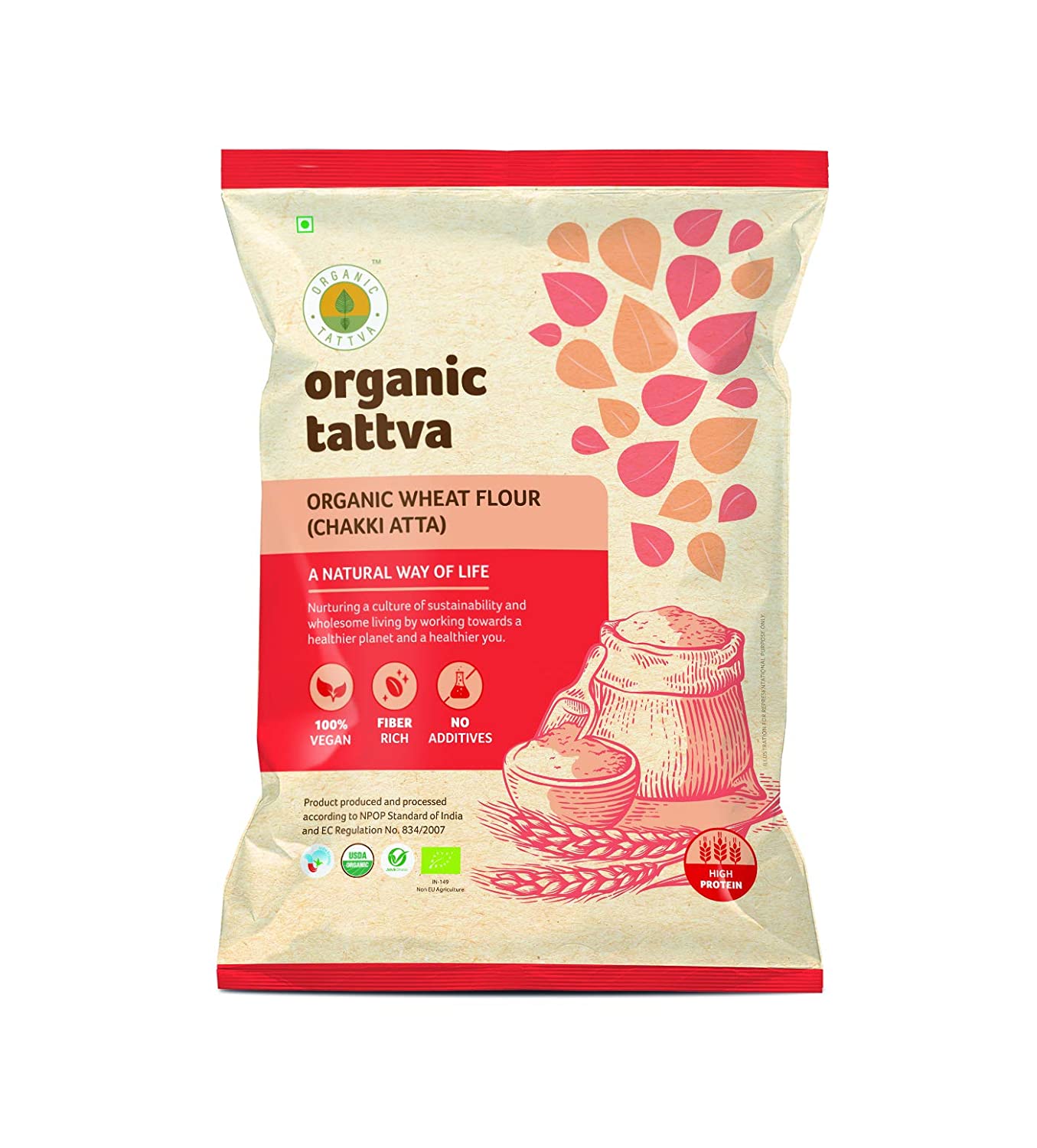 Organic Tattva Wheat Flour (Chakki Atta) 5 Kg